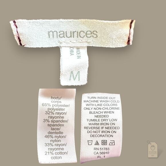 Maurices Burgundy & Hot Pink Floral Lace Sleeveless Top - Women’s M - Picture 7 of 7